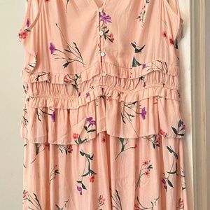 Ruffle Sleeveless Pink Dress